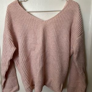ASTR the Label Rose Twist Back Sweater